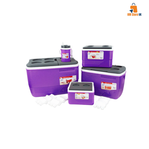 Ice Chest Cooler Box Set of 5 1.25 / 6.0 / 14.0 / 31.0 / 60.0 Litre Purple 9185 (Big Parcel Rate)