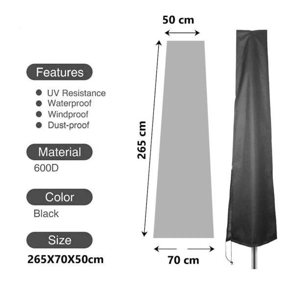 Garden Woven Parasol Cover 3237 (Parcel Rate) - Image 2