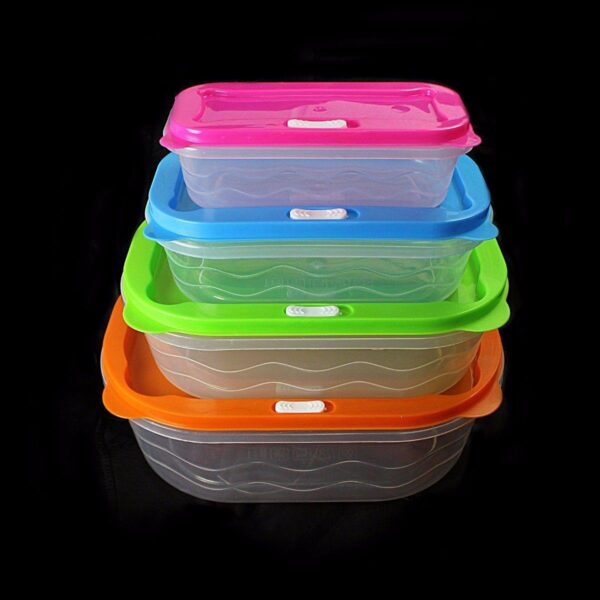 Plastic Rectangular Food Storage Containers Set of 4 0400 (Parcel Rate) - Image 2