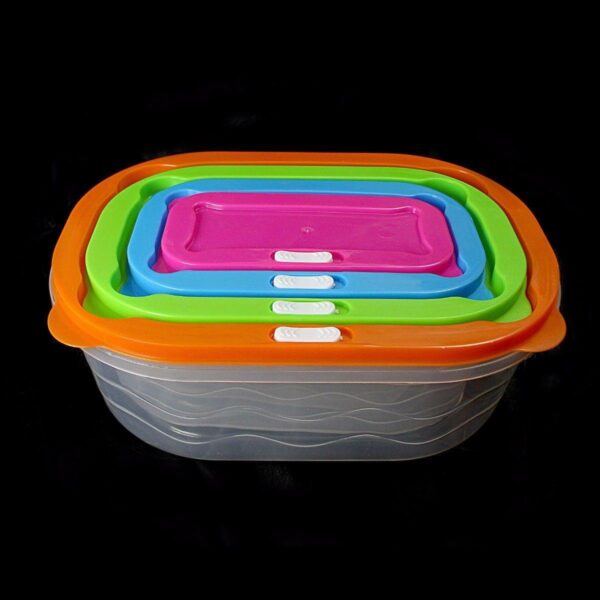 Plastic Rectangular Food Storage Containers Set of 4 0400 (Parcel Rate) - Image 3