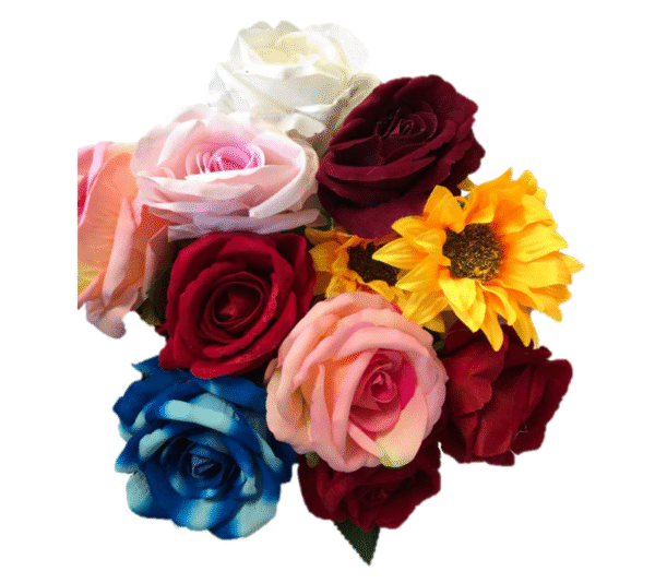 Plastic Artificial Fake Roses Flowers Single Stem Velvet Petals 50 cm Assorted Colours 7105 (Parcel Rate) - Image 3