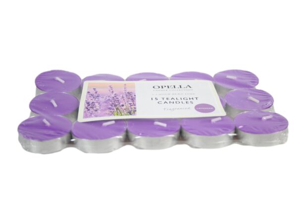 Scented Opella Lavender 12 Tealight Candles 3.5 Hour Burn Time CD001L (Parcel Rate) - Image 2