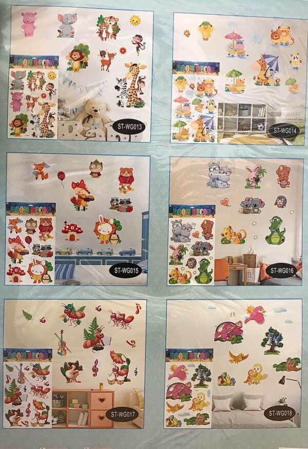 Room Decor 3D Effect Wall Stickers 60 x 35 cm Animal Designs Assorted Designs and Colours 7130 (Parcel Rate) - Image 3