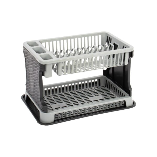 Tuffex 2 Tier Plastic Kitchen Rattan Dish Drainer 30 x 44 x 27 cm Assorted Colours 10163 / TP7071  (Big Parcel Rate) - Image 3