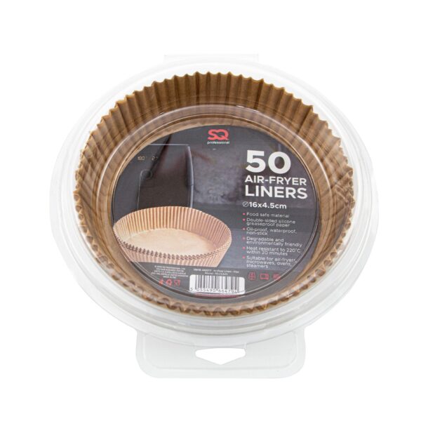 SQ Professional Kitchen Baking Brown Paper Air Fryer Liners Round 16 x 4.5 cm 50pcs 10610 (Parcel Rate) - Image 4