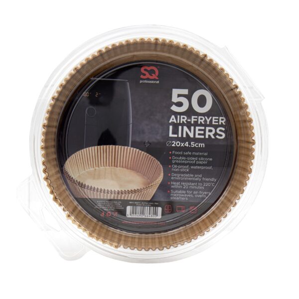 SQ Professional Kitchen Baking Brown Paper Air Fryer Liners Round 20 x 4.5 cm 50pcs 10611 (Parcel Rate) - Image 4