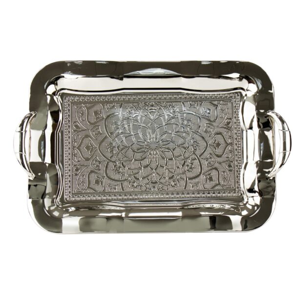 SQ Professional Durane Ornate Party Serving Tray Silver 5470XNN Set of 3 Oblong 10974 (Big Parcel Rate) - Image 2