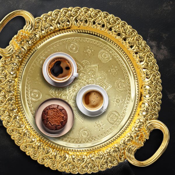 SQ Professional Durane Ornate Party Serving Tray Gold 51532FG Set of 3 Round 10976 (Big Parcel Rate) - Image 3