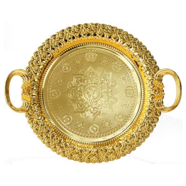 SQ Professional Durane Ornate Party Serving Tray Gold 51532FG Set of 3 Round 10976 (Big Parcel Rate) - Image 2