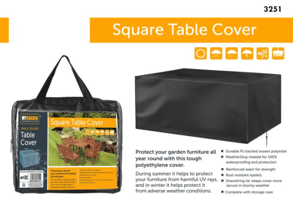 Garden Woven Table Cover 123 x 123 x 74cm 3251 (Parcel Rate) - Image 6