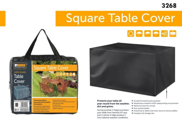 Garden Woven Table Cover 126 x 126 x 74cm 3268 (Parcel Rate) - Image 6