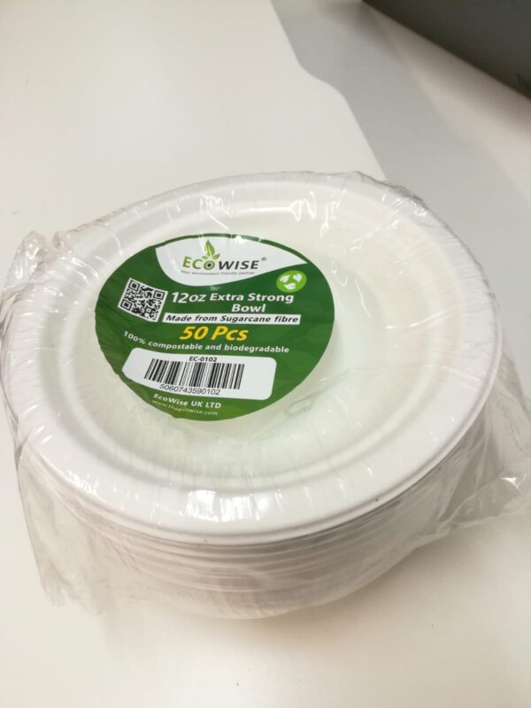 Ecowise 12oz Extra Strong Bowls Pack Of 50 EC0102 (Parcel Rate)